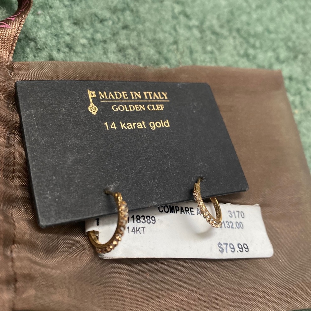 14 Karat Gold Earrings w/small diamonds